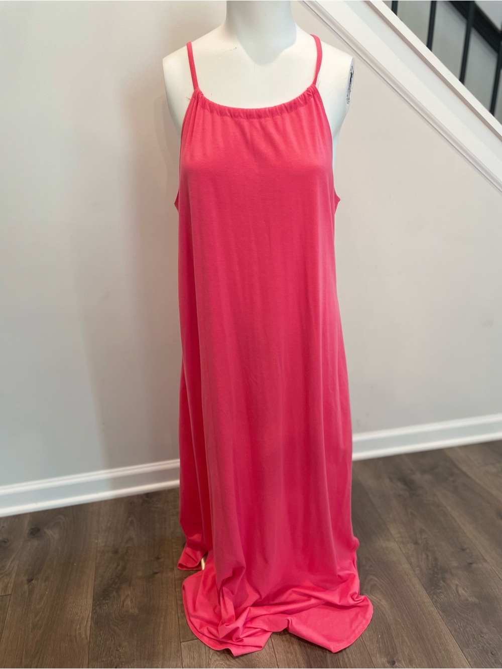 Pink Maxi Spaghetti Strap Dress